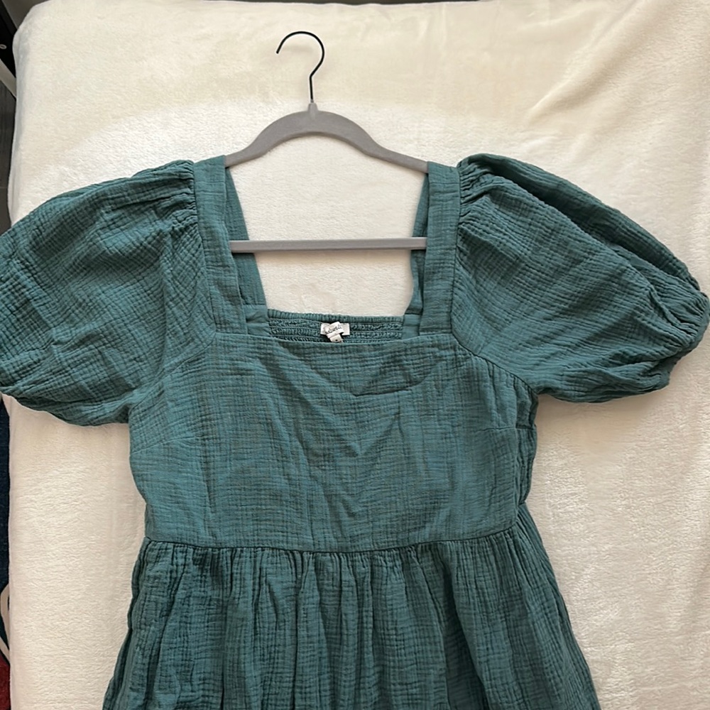 Madewell teal mini dress